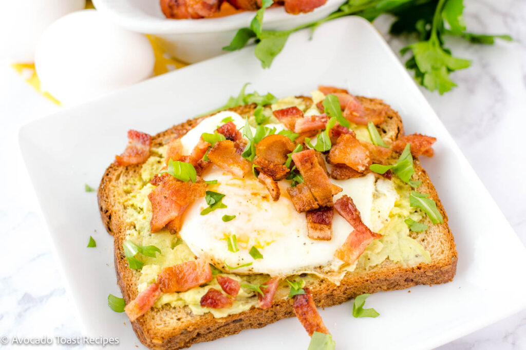 bacon and egg avocado toast