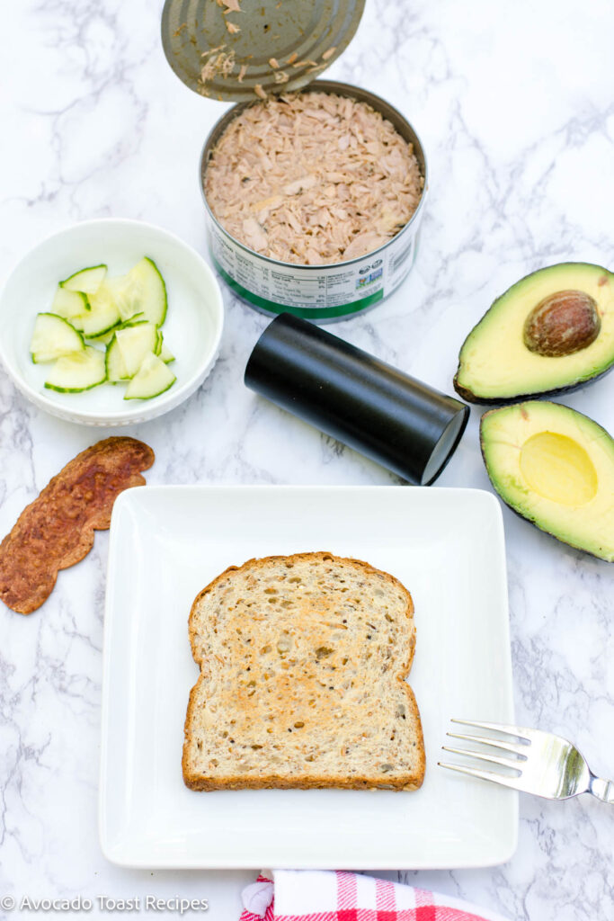 ingredients for tuna avocado toast