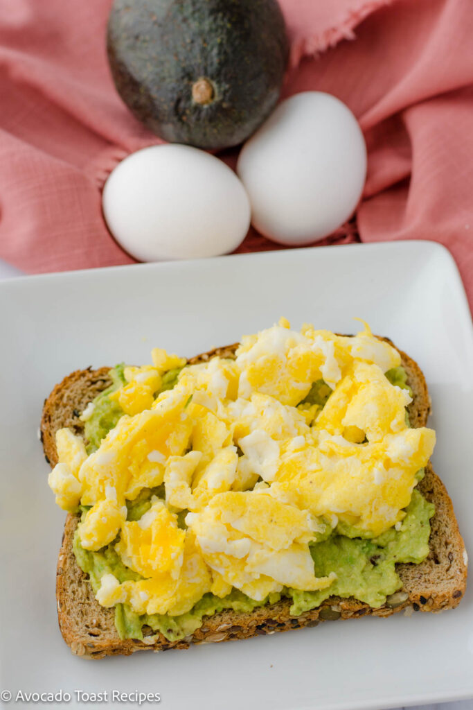 instructions for Scrambled egg with avocado toast